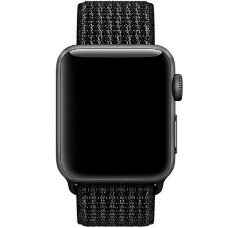 Curea iUni compatibila cu Apple Watch 1/2/3/4/5/6/7, 42mm, Nylon Sport, Woven Strap, Midnight Gray